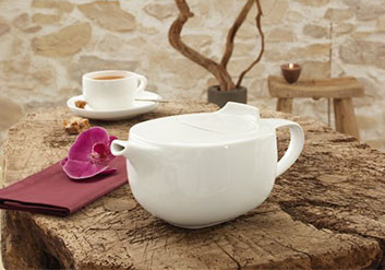 Villeroy & Boch, Teeservice, Teeset, Teekanne aus Glas, Porzellan Teekanne, Tassen Tee